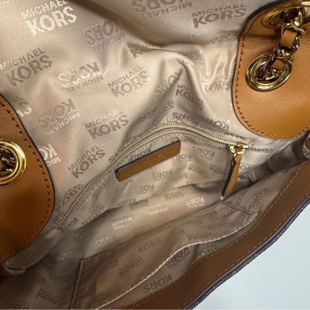 Michael Kors Vivianne Medium Shoulder Flap Signature Brown Crossbody Bag - Picture 7 of 7